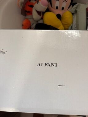 Alfani White Shoe Box with Black Logo